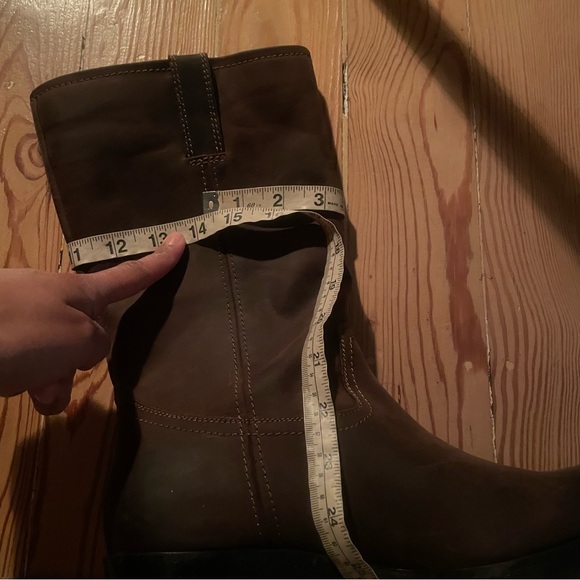 NWT Zara Leather biker boots distressed brown boho western grunge festival oiled - Picture 16 of 16